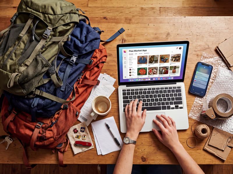 フリマアプリでの出品作業のイメージ