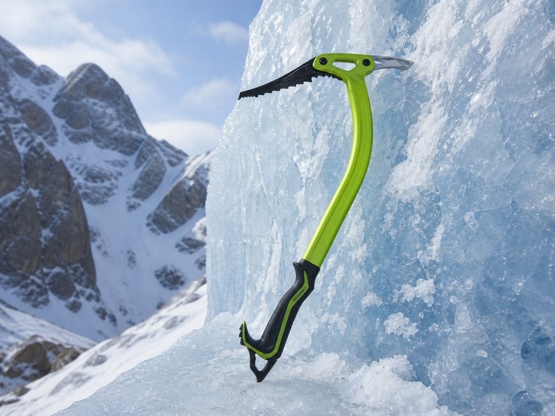 氷壁で使用するEDELRID RIOT ADZEを想起させるアイスツールのイメージ